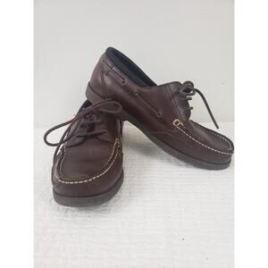 Y2K Earth Shoe Grayson Mens Shoes Size 10 Boat Brown Leather Loafer Casual
